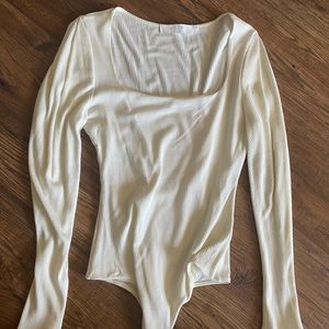 Astr Square Neck Long Sleeve Bodysuit